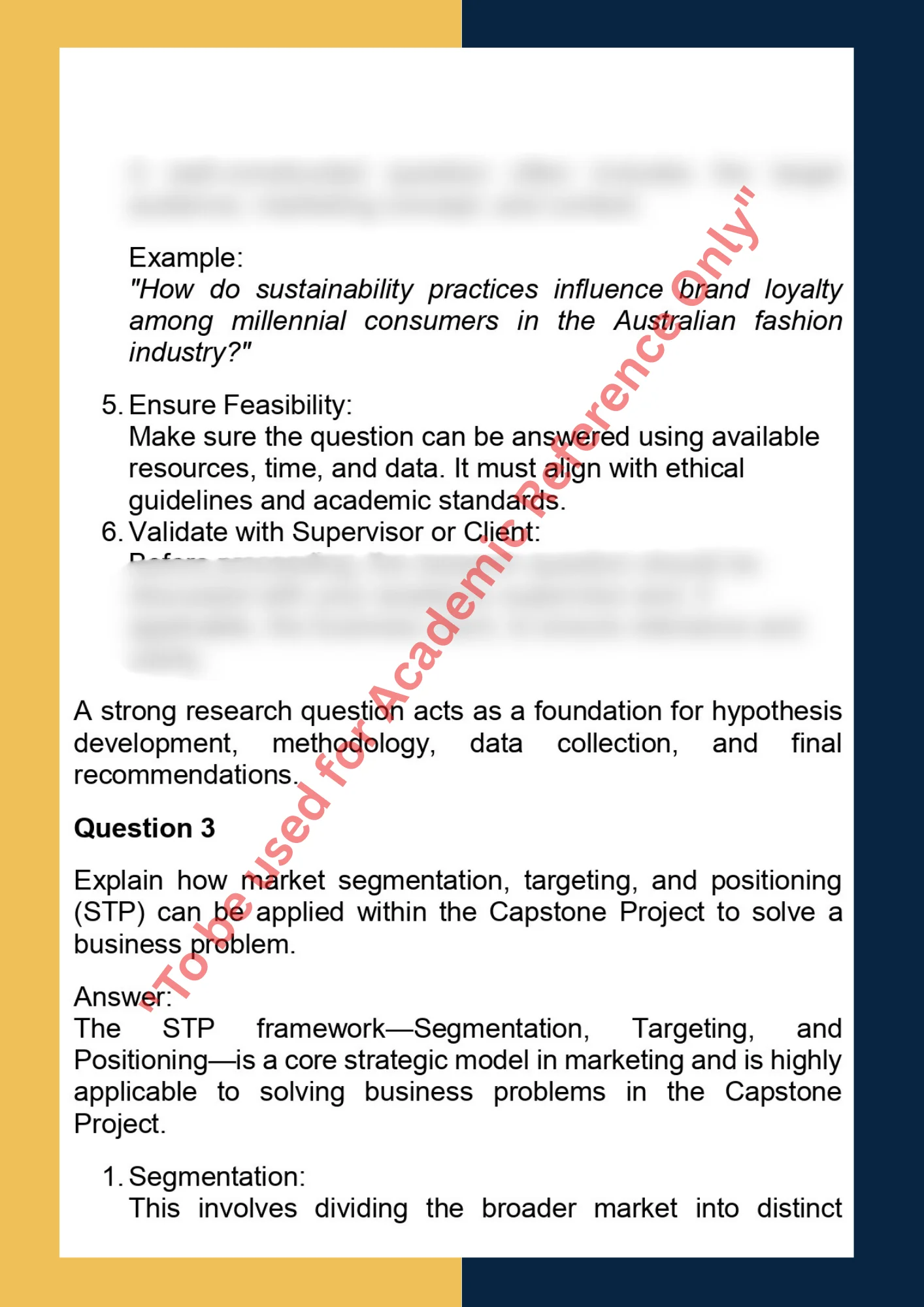 MKTG7001– Marketing Capstone Project 2